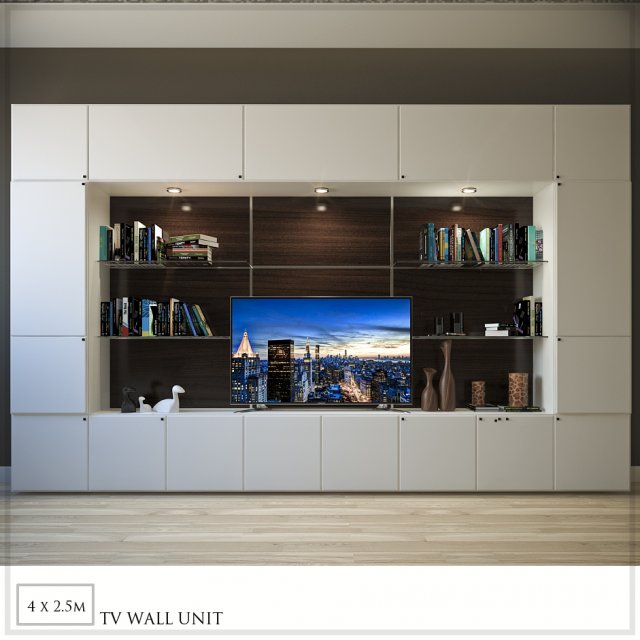tv wall unit 4 Modelo 3D .c4d .max .obj .3ds .fbx .stl .blend 