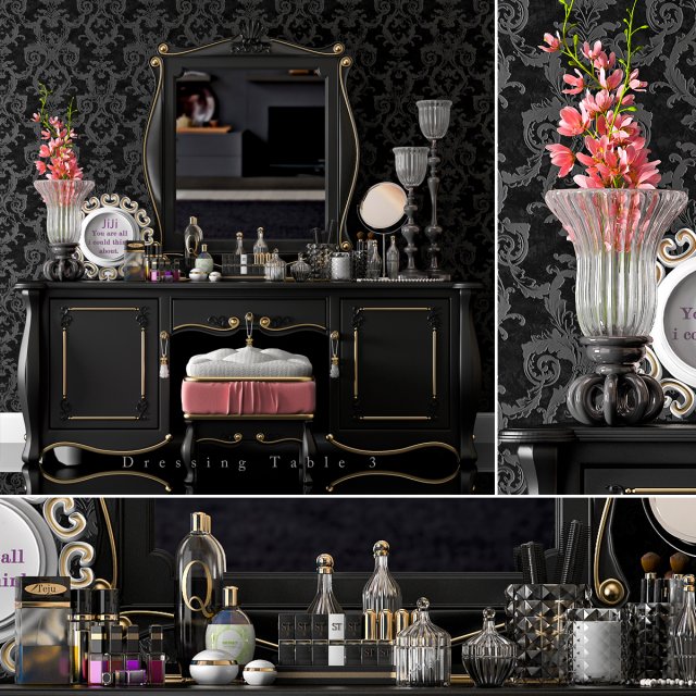 dressing table 3 3D Model .c4d .max .obj .3ds .fbx .stl .blend 