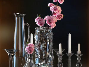 flower vase set 3 3D 모델