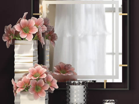DECORATIVE FLOWER VASE SET 5 Modèle 3D