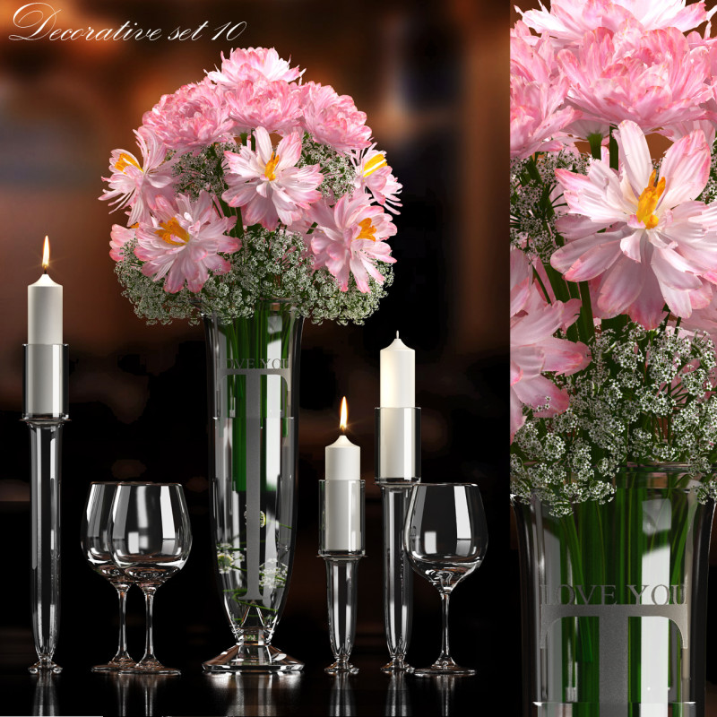 DECORATIVE SET 10 3D Model .c4d .max .obj .3ds .fbx .stl .blend 