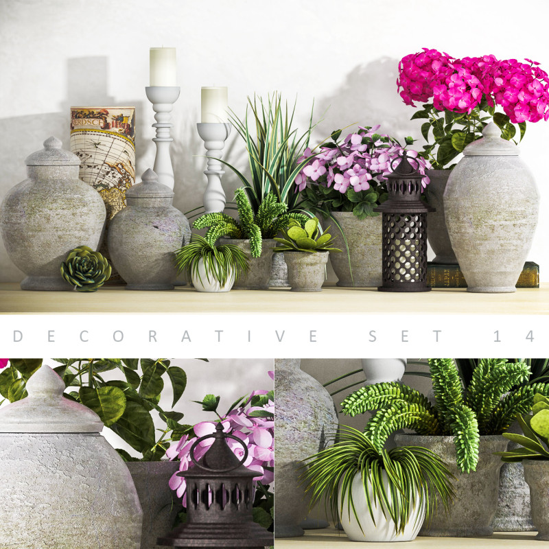 DECORATIVE SET 14 Modelo 3D .c4d .max .obj .3ds .fbx .stl .blend 
