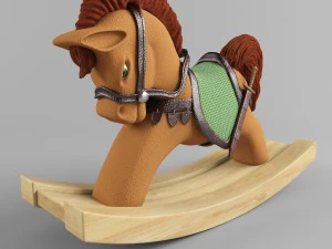 childrens toy rocking horse 3D Model