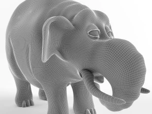 childrens plastic toy elephant 3D Model