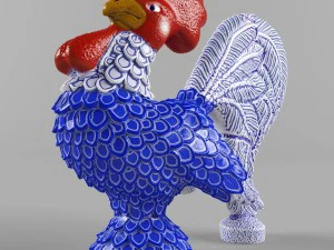 glass figurine rooster 3D Model