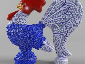glass figurine rooster 3D Model