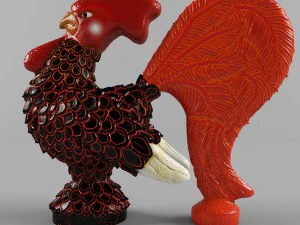 glass figurine rooster 3D Model