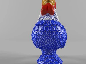 glass figurine rooster 3D Model