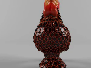 glass figurine rooster 3D Model