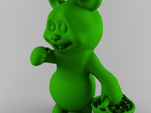 bear and raspberries Modèle 3D