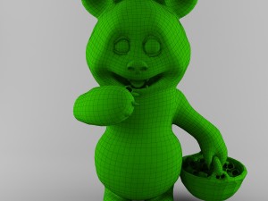 bear and raspberries Modèle 3D