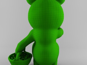 bear and raspberries Modèle 3D