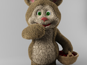 bear and raspberries Modèle 3D