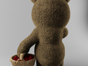 bear and raspberries Modèle 3D