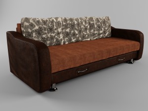 sofa with leather armrests 3D Model