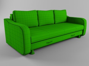 sofa with leather armrests Modelo 3D