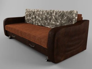 sofa with leather armrests 3D Model