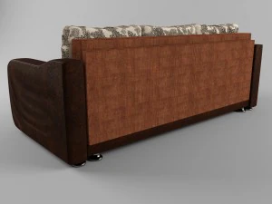 sofa with leather armrests 3D Model