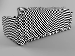 sofa with leather armrests 3D Model