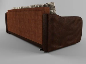 sofa with leather armrests 3D Model