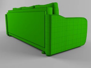 sofa with leather armrests 3D Model