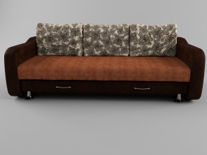sofa with leather armrests Modelo 3D