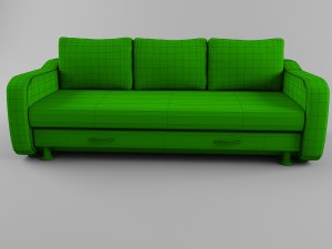 sofa with leather armrests Modelo 3D