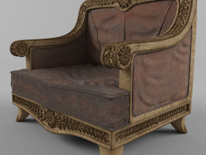 wooden chair 3D 모델