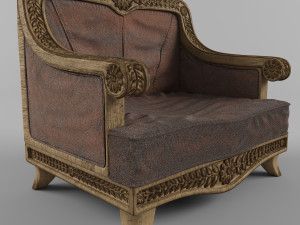 wooden chair Model 3D