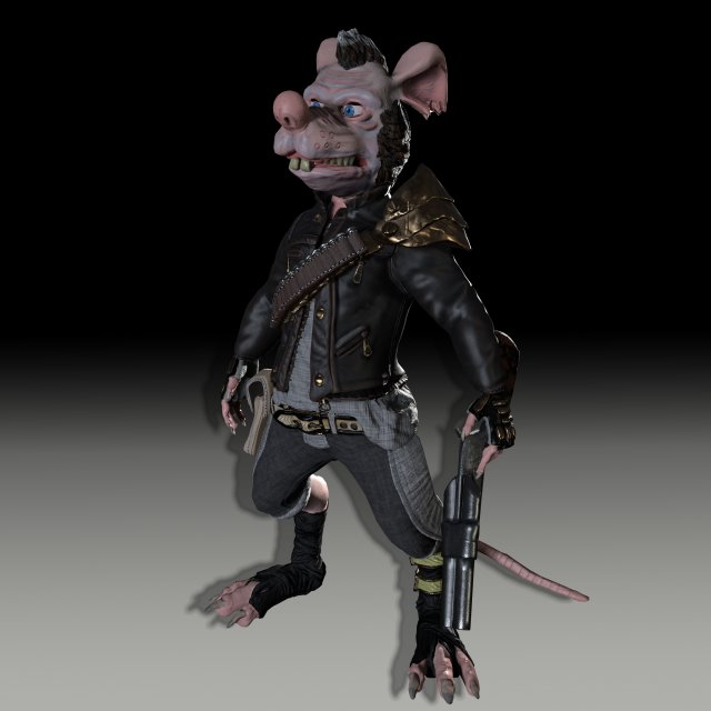 rat bandit Model 3D .c4d .max .obj .3ds .fbx .stl .blend 