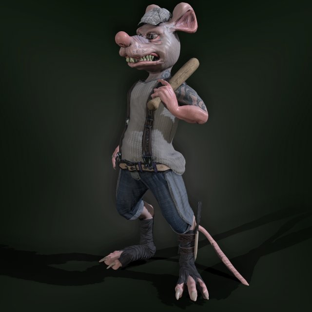 bully rat Model 3D .c4d .max .obj .3ds .fbx .stl .blend 
