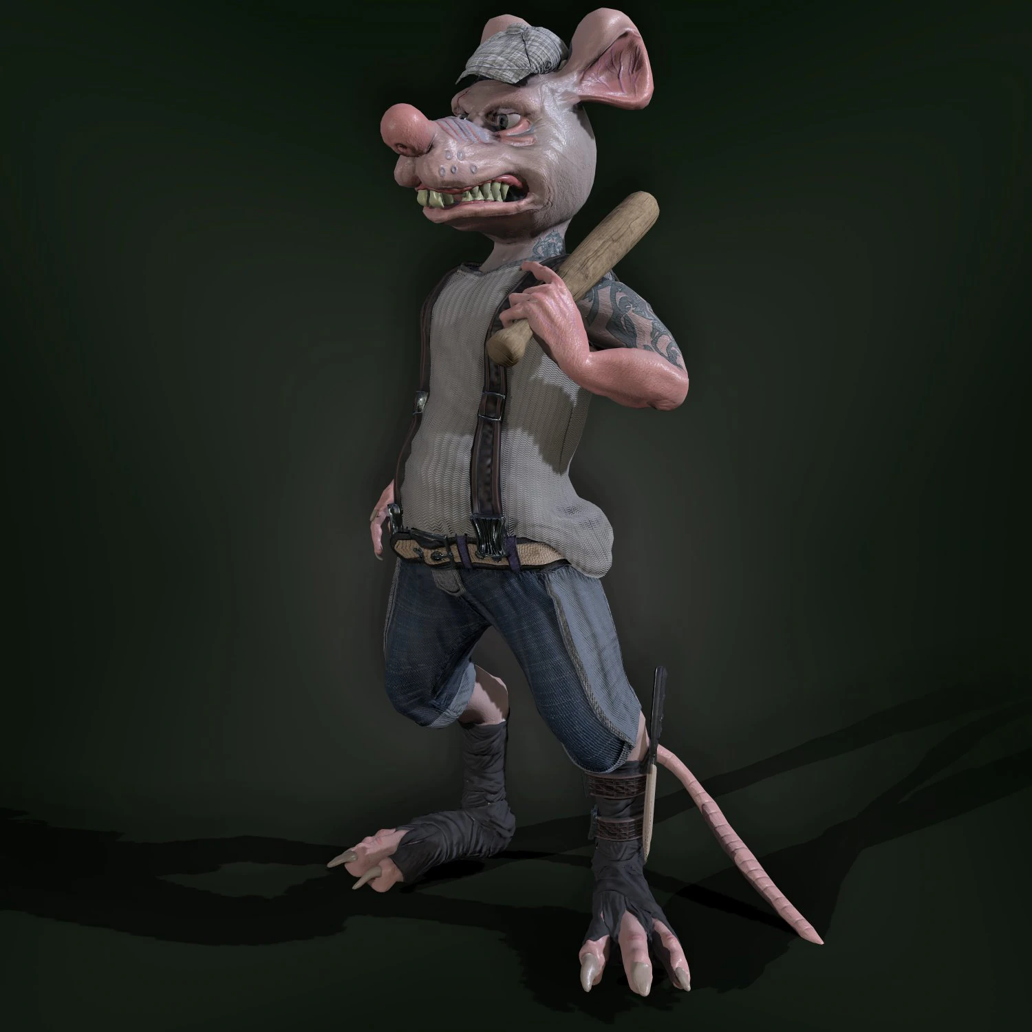 bully rat 3D Model .c4d .max .obj .3ds .fbx .stl .blend