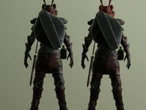 żołnierz-mr&oacute;wka Model 3D