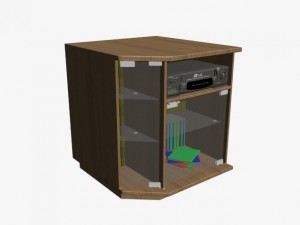 tv tables with two glass doors 3D Model