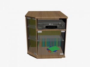 tv tables with two glass doors Modèle 3D
