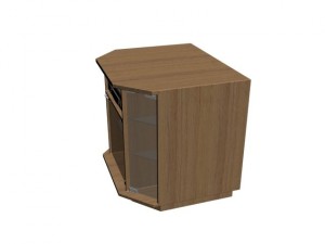 tv dresser with three glass doors 3D Model