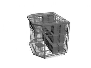 tv dresser with three glass doors 3D Model