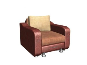 sk&oacute;rzane krzesło Model 3D