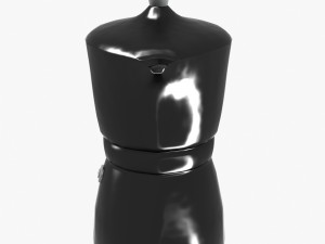 black moka pot with metal inserts 3D Model