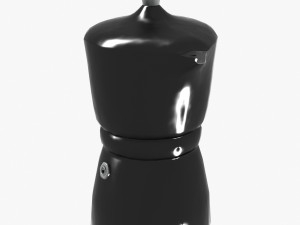 black moka pot with metal inserts Model 3D
