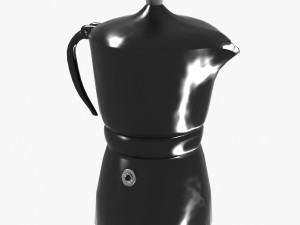 black moka pot with metal inserts Model 3D