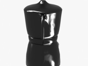 black moka pot with metal inserts Model 3D