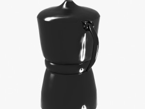 black moka pot with metal inserts Model 3D