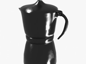 black moka pot with metal inserts Model 3D
