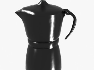 black moka pot with metal inserts Model 3D