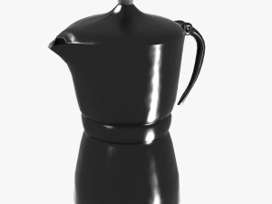 black moka pot with metal inserts Model 3D