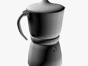 black moka pot with metal inserts Model 3D