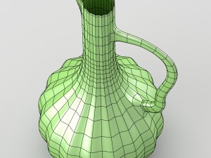 shiny decorative jar in green tones 3D Modell