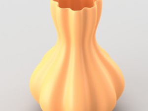 decorative jar in light beige color 3D Model