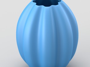 shiny decorative vase in blue tones 3D Model